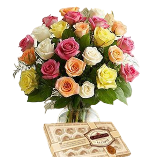 25 colorful roses with chokolates | Flower Delivery Ivanovo